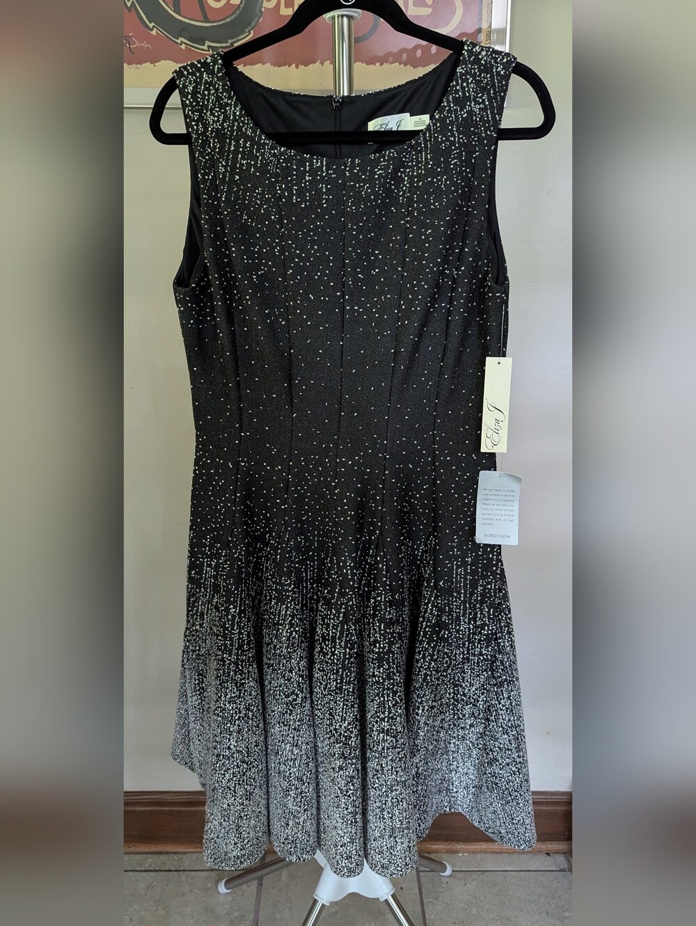 ombre black and white dress Eliza J | Dresses | 45 Eliza J Size 2 Nwt Dot Fit Flare Color:Custom Color (Special Instructions for Seller） Fluffy cut fur short HEATWAVE-EDIT Wedding gown Polyester Dry clean Made